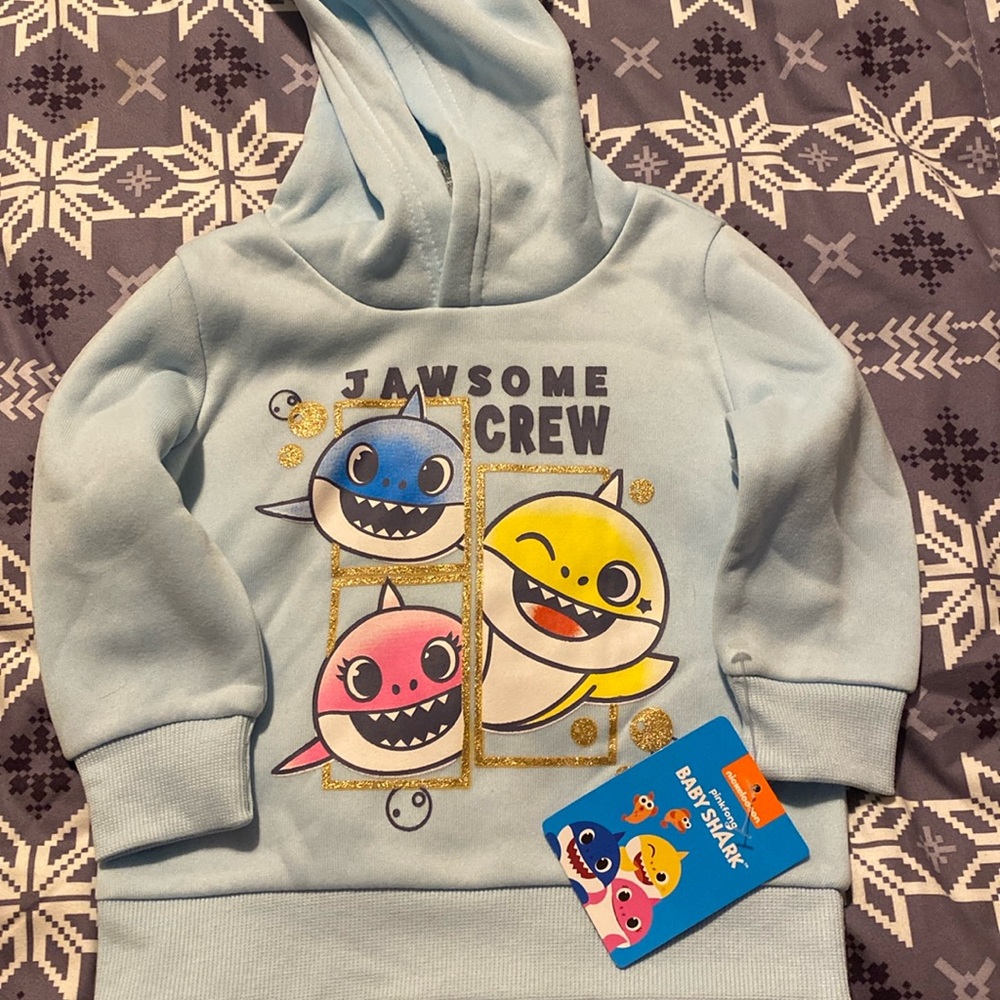 Blue Baby Shark Hoodie